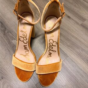 Sam Edelman Women's Velvet Orange Heels